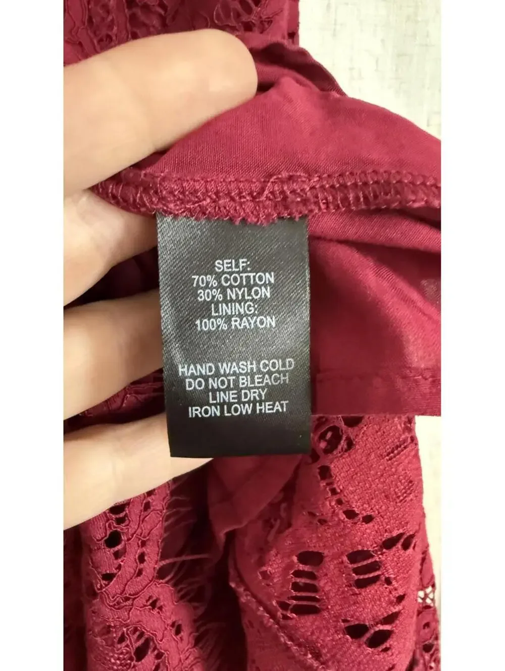 Lulus Burgundy Lace Midi Dress with Spaghetti Straps - Size M - Picture 5 of 5